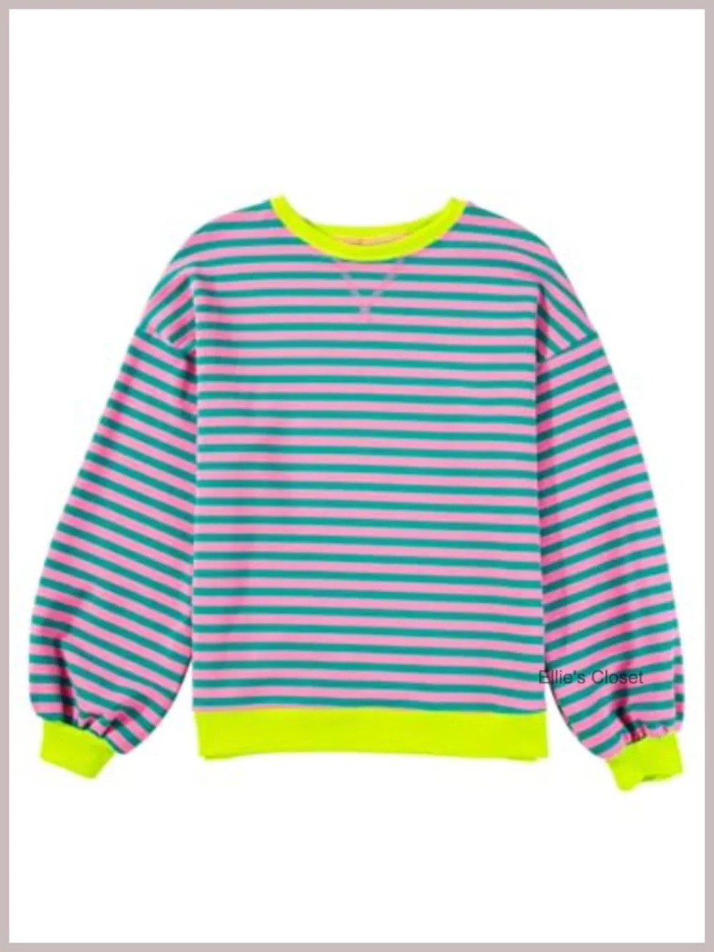 Girls Long Sleeve Striped Color Block Crewneck Sweatshirt Pullover Cotton Tunic